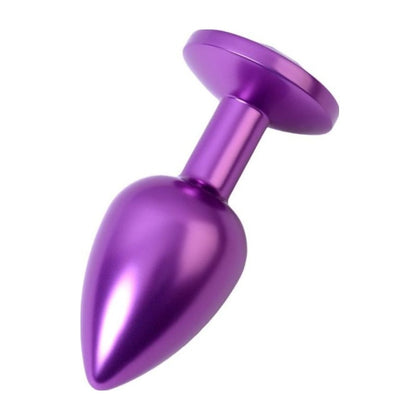 Purple Metal Anal Plug w Purple Crystal Small