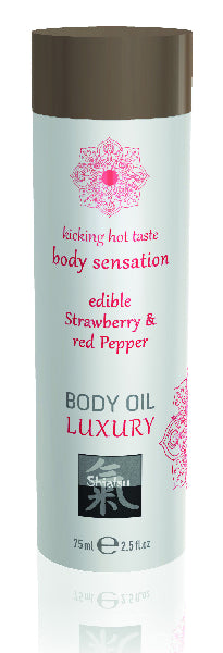Shiatsu Luxury Body Oil Edible Strawberry & Red Pepper - Swedish Vibes
