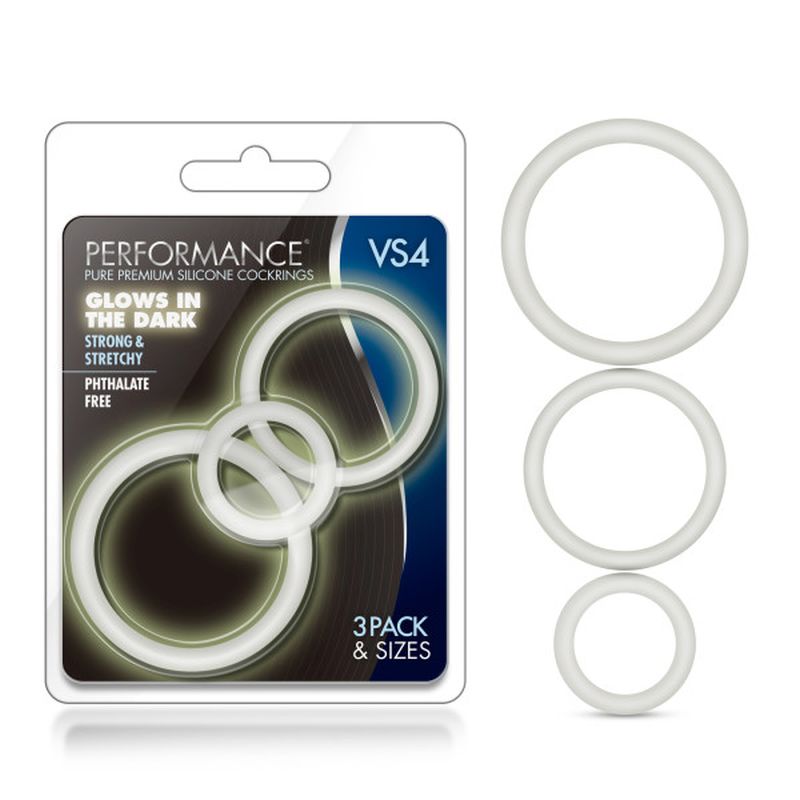 Performance Silicone Cock Ring 3 Pc Set White