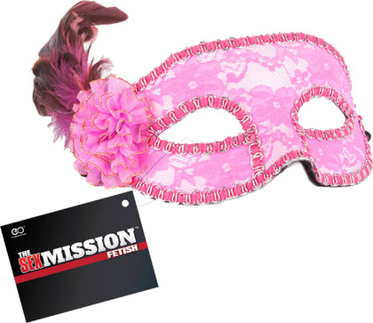 Feathered Masquerade Masks (Pink) - Swedish Vibes
