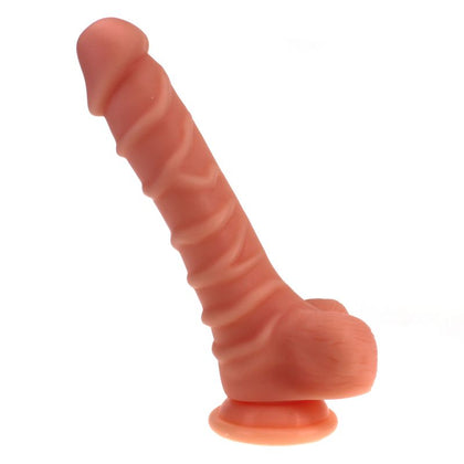 Realistic Dildo Ridged Shaft w Balls Flesh