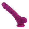 Realistic Dildo Ridged Shaft w Balls Pink