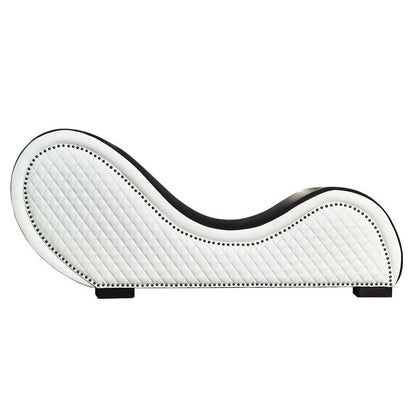 Kama Sutra Chaise Love Lounge Studded and Quilted 2 Tone Black/White